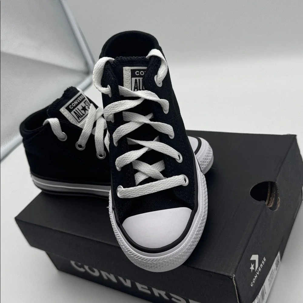 Converse Kids‎ Black and White High-Top Sneakers
